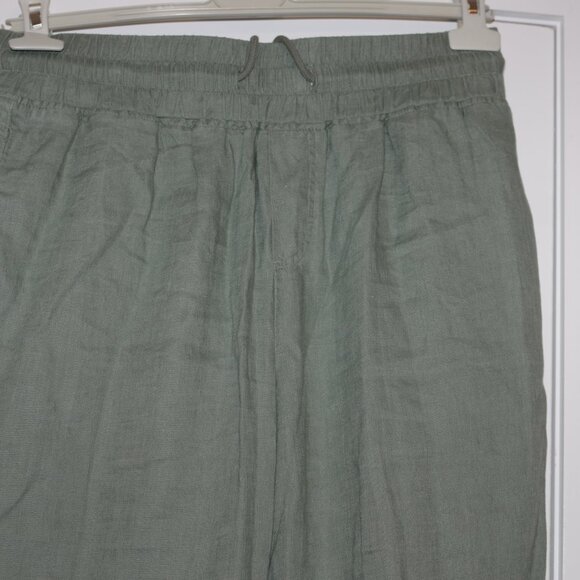 Quince 100% European Linen Wide Leg  Green Size:L - Picture 3 of 5